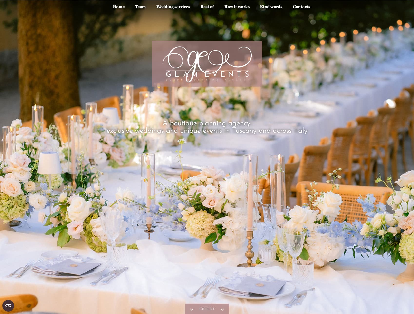 Screenshot di Glam Events in Tuscany